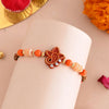 Dhiyona Cute Ganesha Face Beaded Thread Rakhi With Roli Chawal & Greetings Card