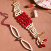 Dhiyona Unisex Set of 2 Beaded Bhai Bhabhi Rakhis With Roli & Chawal