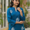 Indyancart IE Animal Embroidered Regular Thread Work Pure Cotton Kurta With Palazzos