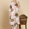 Indyancart IE Women Floral Printed Regular Pure Cotton Kurta with Trousers