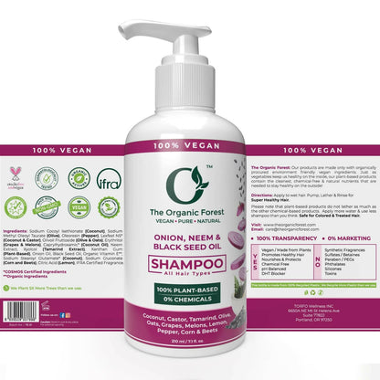 The Organic Forest Onion, Neem & Black Seed Oil Hair Shampoo - Indyancart