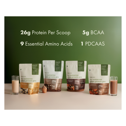 Cosmix Plant Protein Pro Kerala Vanilla Bean health drink in a glass, showcasing creamy texture and vanilla bean flavor.