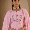 Dhiyona IE Women's Women Embroidered Empire Thread Work Pure Cotton Kurta with Trousers & Dupatta