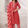 Dhiyona IE Women Ethnic Motifs Printed Regular Pure Cotton Kurta with Trousers & Dupatta