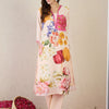 Indyancart IE Women Floral Printed Regular Linen Kurta with Trousers & With Dupatta