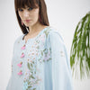 Dhiyona IE Floral Embroidered Straight Thread Work Pure Cotton Kurta With Trousers & Dupatta