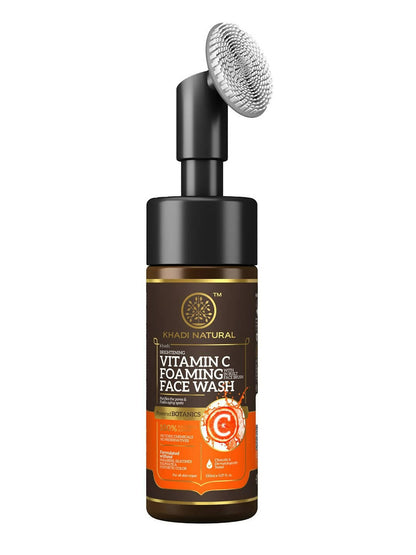 Khadi Natural Vitamin C Foaming Face Wash with In- Built Face Brush - Indyancart