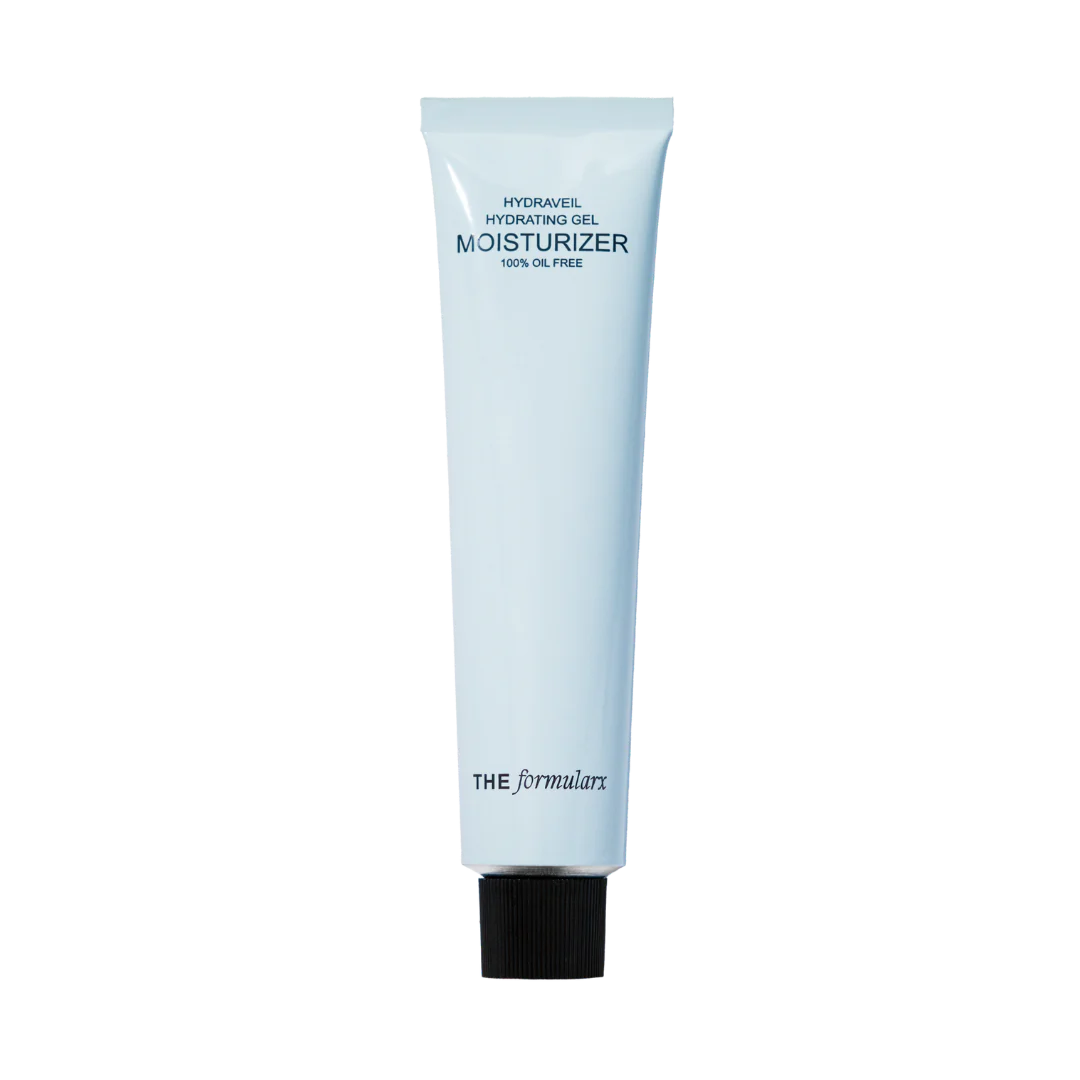 The Formularx Hydra Veil Malazia Hyaluronic Acid Gel Moisturizer in a clear jar, showing its smooth, hydrating gel texture.
