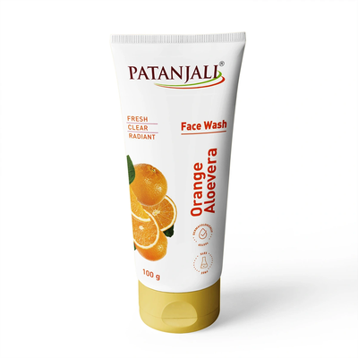 Patanjali Orange Aloevera Face Wash for Gentle Cleanser Removes Dirt Oil Refreshes Skin Natural Care for All Skin Types