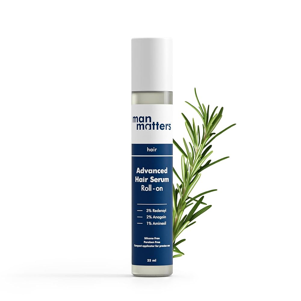 Man Matters Advanced Hair Growth Rosemary Serum Roll on, 3% Redensyl,2% Anagain,1% Aminexil & Rosemary Leaf Extract - Indyancart