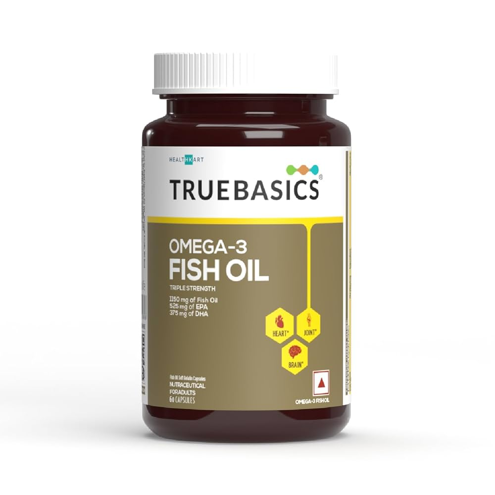 TrueBasics Omega-3 Fish Oil Capsules for Women & Men - Indyancart