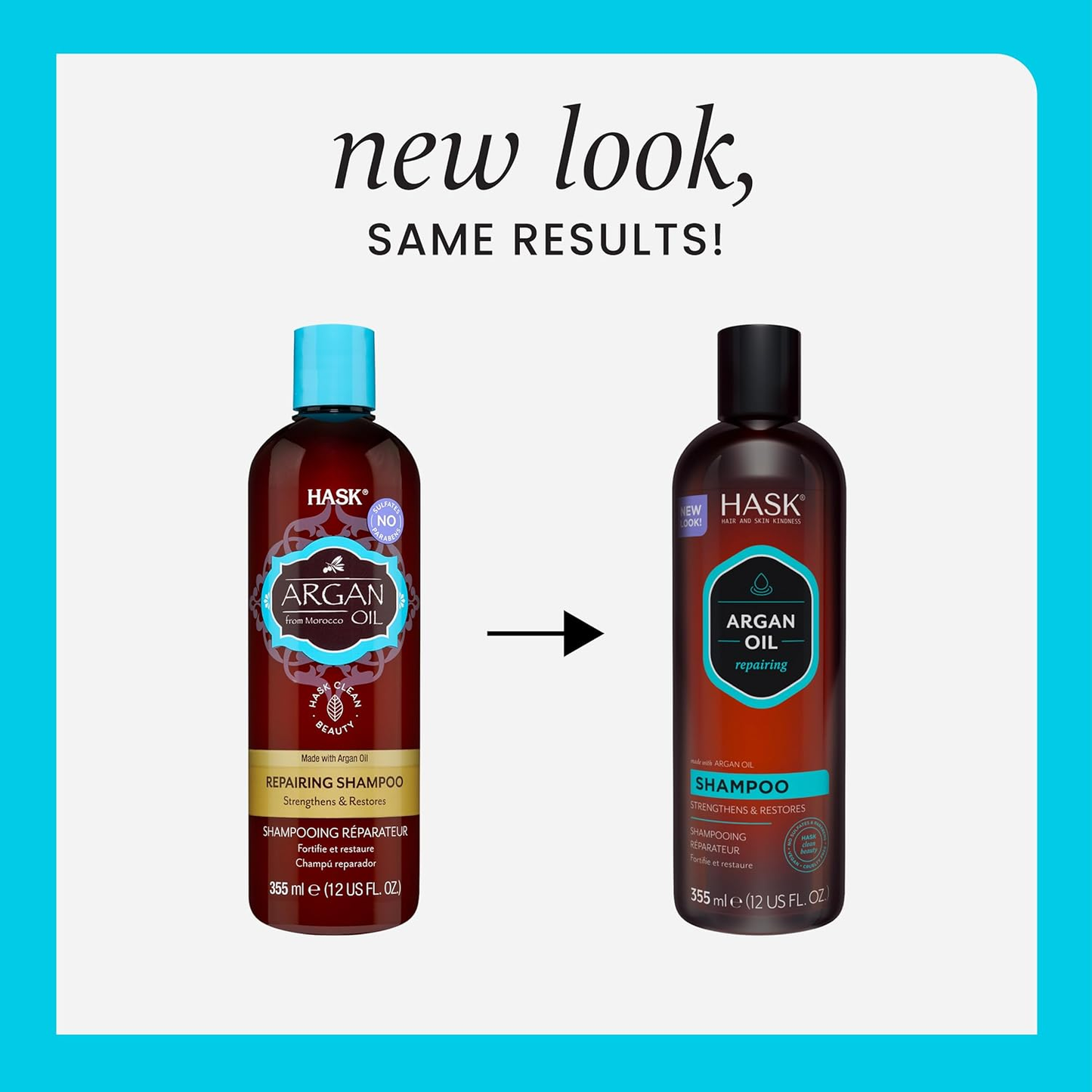 HASK Repairing Argan Oil conditioner bottle for damaged hair, featuring argan oil for nourishing and smoothing.