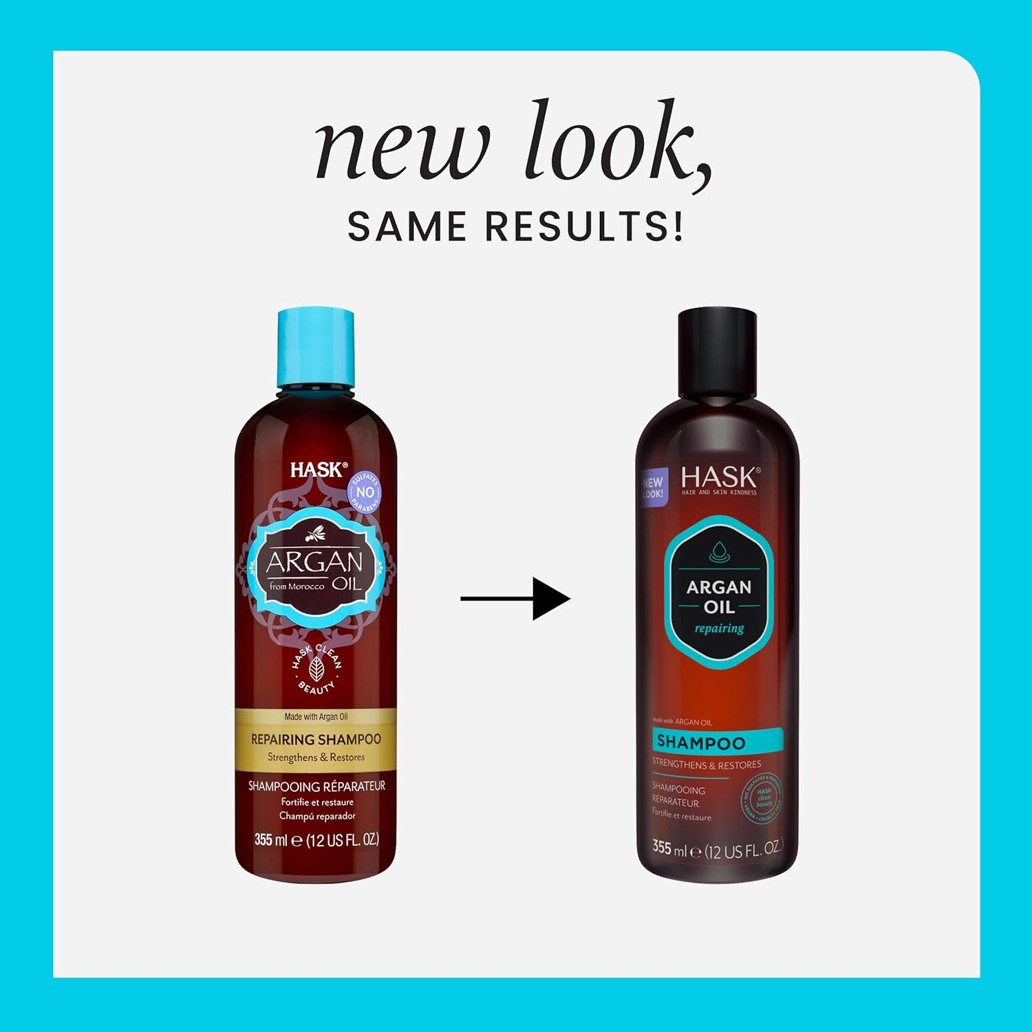 HASK Repairing Argan Oil conditioner bottle for damaged hair, featuring argan oil for nourishing and smoothing.