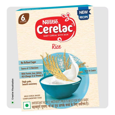 Nestle Cerelac Baby Cereal with Milk - Rice, From 6-12 Months