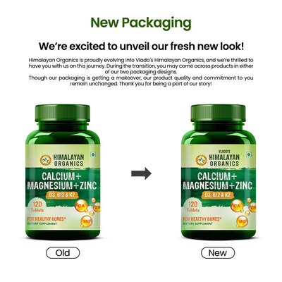 Himalayan Organics Calcium+Magnesium+Zinc D3 & B12 Tablets