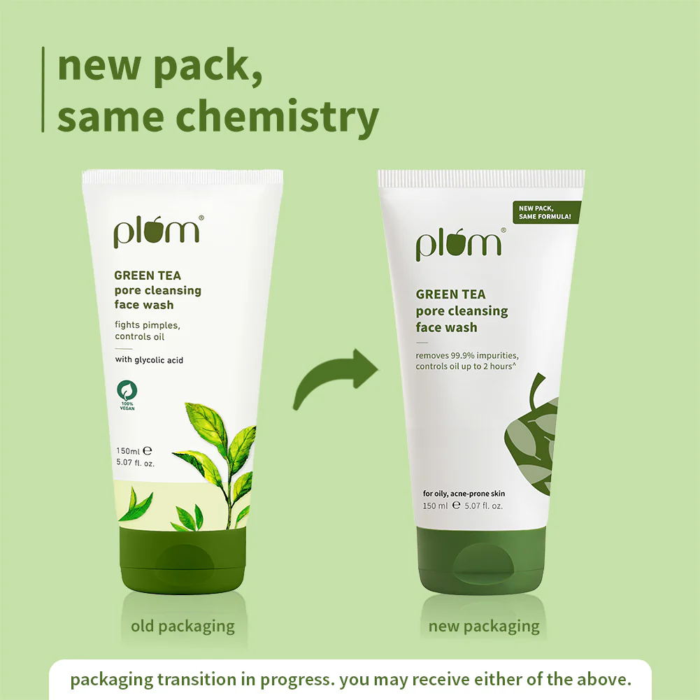 Plum Green Tea Pore Cleansing Face Wash With Glycolic Acid - Fights Acne & Oil For Clear Skin - Indyancart