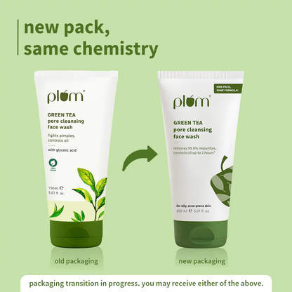 Plum Green Tea Pore Cleansing Face Wash With Glycolic Acid - Fights Acne & Oil For Clear Skin - Indyancart
