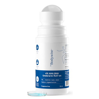 BeBodywise 4% AHA BHA Underarm Roll On - Fragrance Free - Indyancart