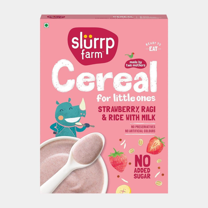 Slurrp Farm Strawberry, Ragi & Rice With Milk Cereal For Little Ones