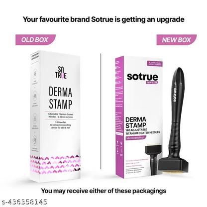 Sotrue Derma Stamp for hair growth with adjustable needles from 0.25mm to 3mm, a face care tool for scalp skin stimulation.