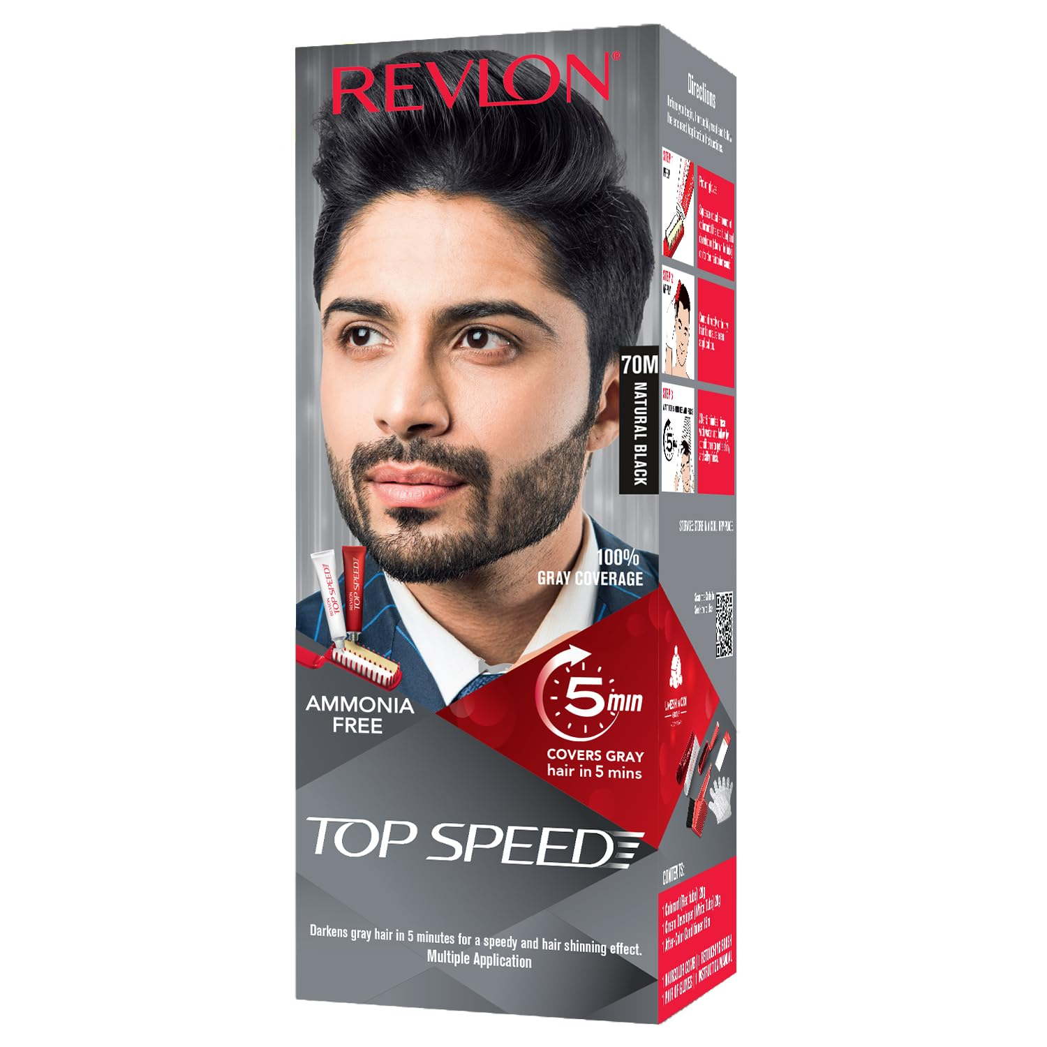 Revlon Top Speed Hair Color Small Pack Man - Natural Black 70m - Indyancart