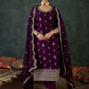 Dhiyona IE Floral Embroidered Round Neck Zari Straight Kurta With Trousers & Dupatta