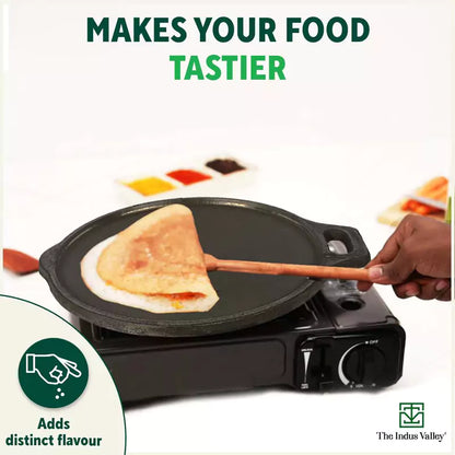 The Indus Valley Super Smooth Cast Iron Tawa,Pre-seasoned, Nonstick, 100% Pure, Toxin-free, Induction, 28/30.5cm, 2.8/2.9kg