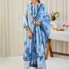 Dhiyona IE Ethnic Motifs Printed Notch Neck Thread Work Pure Cotton Kurta Trousers & Dupatta
