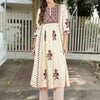 Indyancart IE Women Ethnic Motifs Embroidered Empire Thread Work Kurta with Trousers & With Dupatta