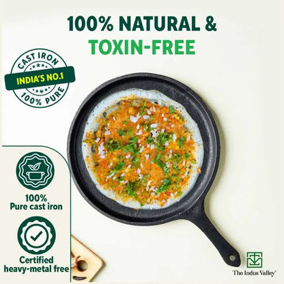 The Indus Valley CASTrong Cast Iron Cookware Set: Tawa+ Kadai+ Frypan, Kitchen Set for Home, Pre-seasoned, 100% Pure, Induction, Tadka Pan