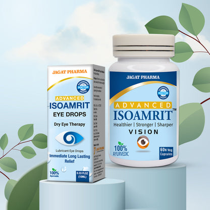 Jagat Pharma Iso Amrit Eye Drop + Iso Amrit Capsules Combo: Dual Action Relief From Dry Eyes
