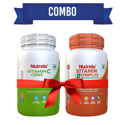Patanjali Nutrela Vitamin C & Zinc + B-Complex Capsules Combo