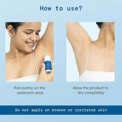 BeBodywise 4% AHA BHA underarm roll-on cream for reducing pigmentation, featuring flora fragrance and smooth application.