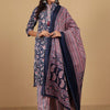 Dhiyona VA Women's Floral Printed Straight Kurta with Palazzo & Dupatta