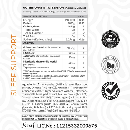 As-It-Is Atom Sleep Non-Addictive Sleep-Aid Veg Tablets