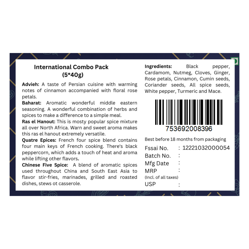 Pipar Spices International Spices Combo
