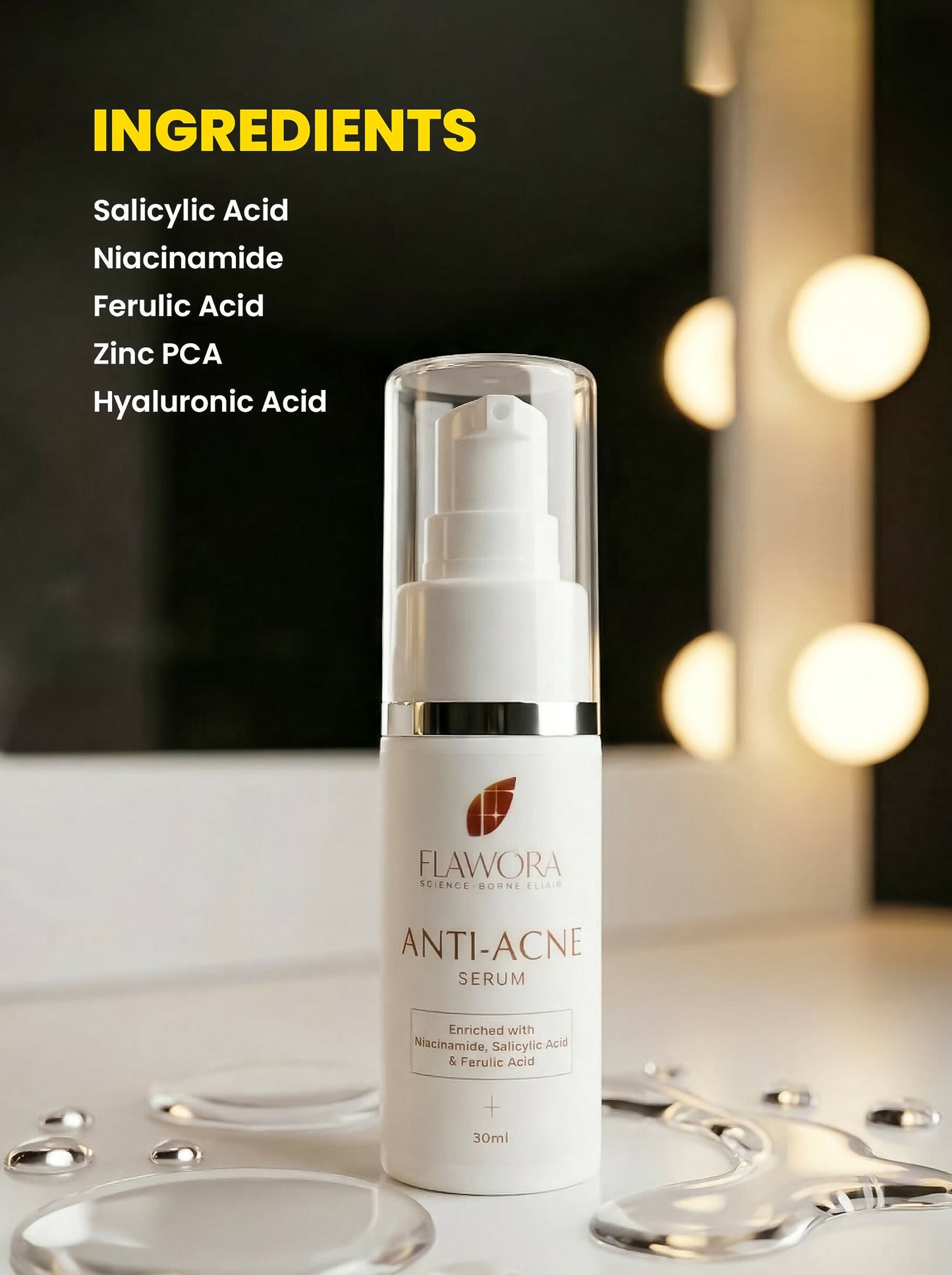 Flawora Set of Anti-Grey Hair Serum and Anti Acne Serum
