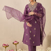 Dhiyona IE Women Embroidered Sequinned Regular Straight Kurta With Trousers & Dupatta