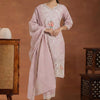 Dhiyona IE Ethnic Motifs Embroidered Thread Work Pure Cotton Kurta With Trousers & Dupatta