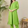 Indyancart IE Women Solid A-Line Kurta with Trousers