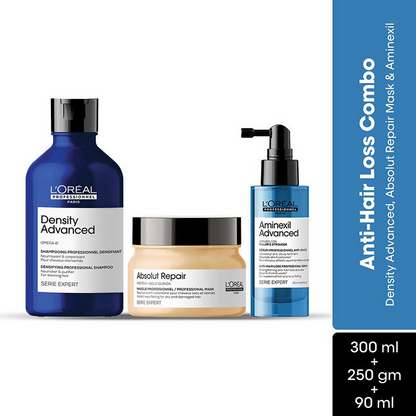 L'Oreal Paris Anti-Hair Loss Regime hair masks in jars, designed to strengthen and nourish thinning hair.