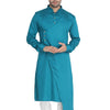 Men's Aqua Silk Blend Straight Kurta Pyjama Set