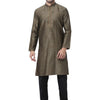 Men's Black Silk Blend Straight Kurta Pyjama Set