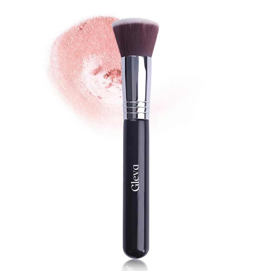 Black Gleva Flat Top Kabuki foundation makeup brush with dense bristles for smooth, even application of foundation.