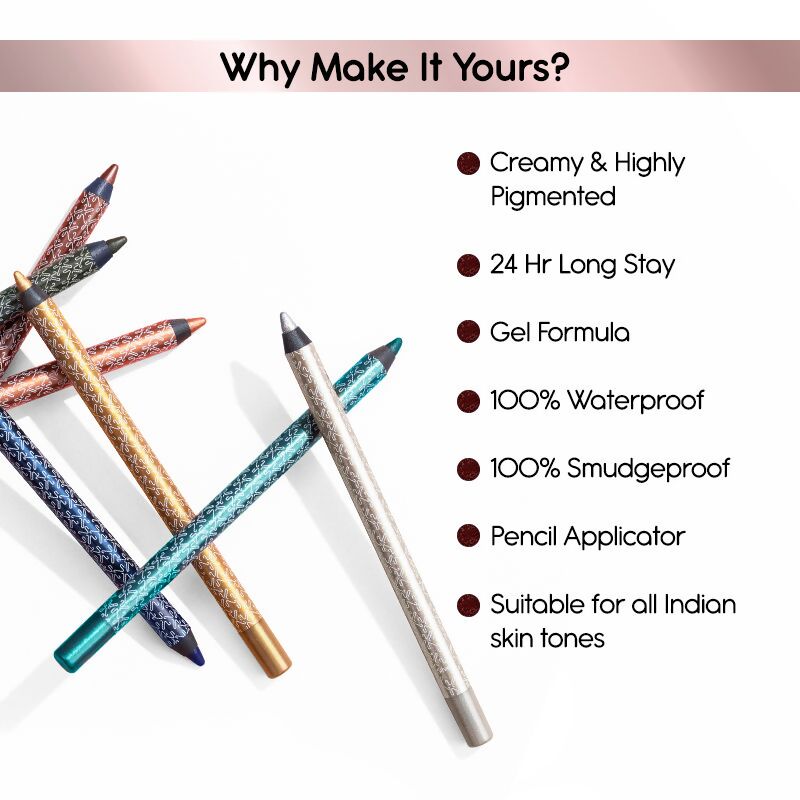 Kay Beauty by Katrina Kaif bronze gel eyeliner pencil with smooth, creamy texture and precise application for defined eyes.