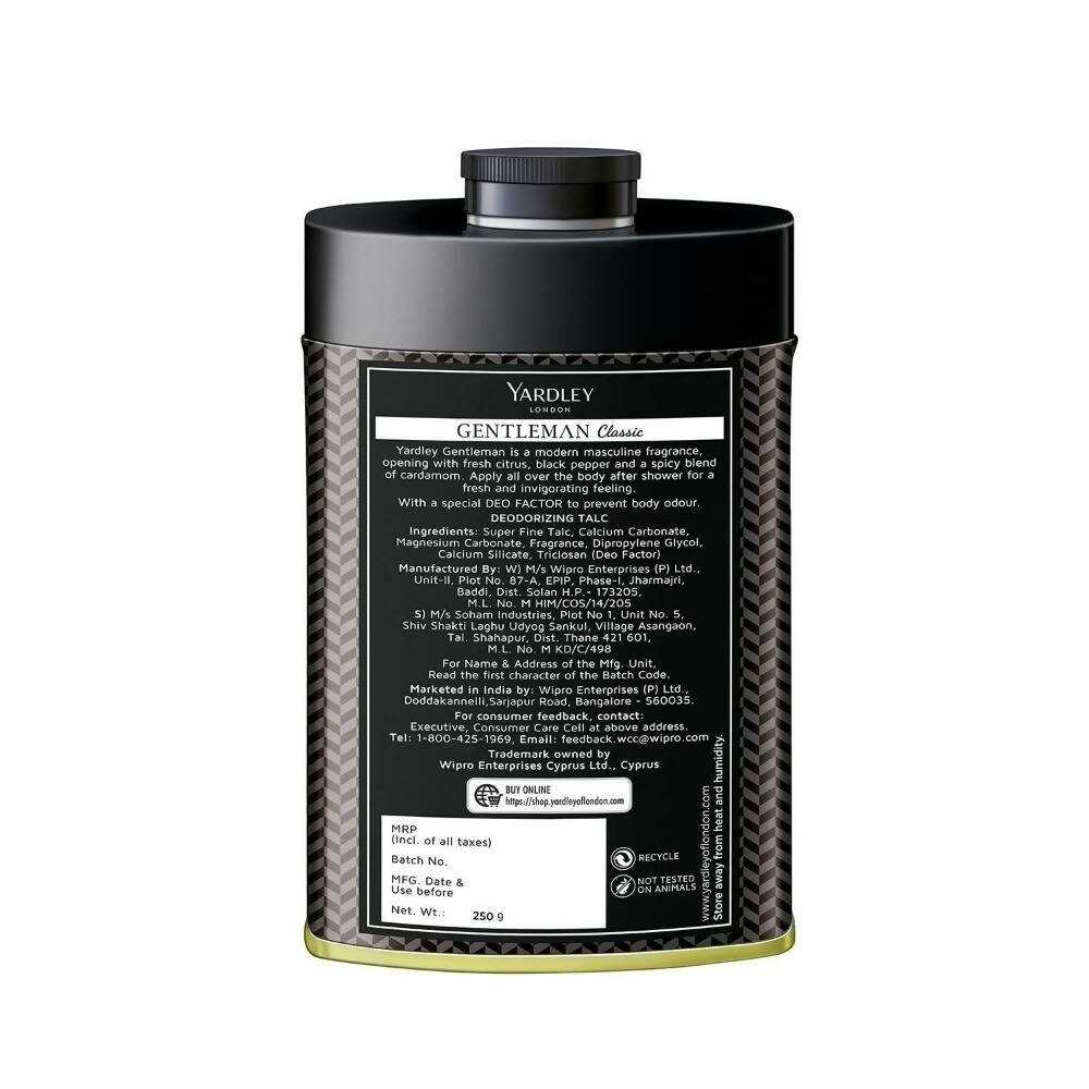 Yardley London Gentleman Classic Talcum Powder For Men - Indyancart