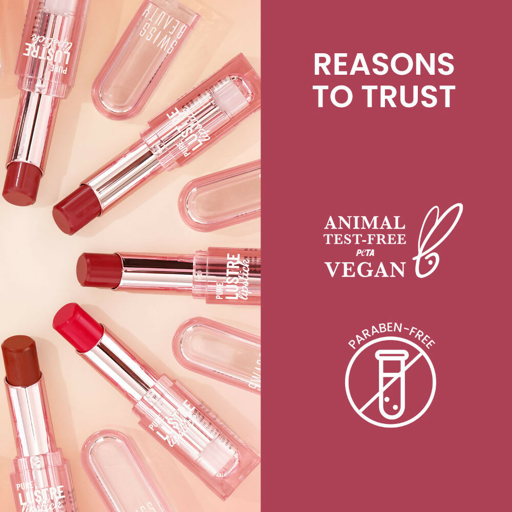 Swiss Beauty High Shine Finish Smooth Glide Pure Lustre Lipstick - 12 Mad Maroon