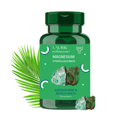 Laurik Magnesium Citrate, Glycinate, Oxide Complex Supplement Tablets | Maintain Sugar Level, Strong Bones For Men & Women