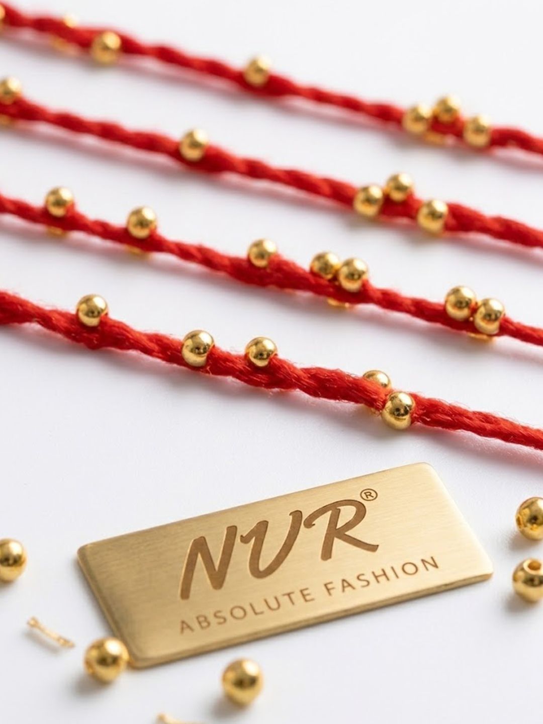Anouk Set Of 4 Traditional Red Thread Rakhi With Roli Chawal Chandan Mishri