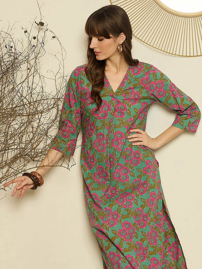 Women Ethnic Motifs Printed Pure Cotton Kurta with Trouser